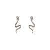 Pendientes de Serpiente Plateados con Circonita, Diseño Fresco y Minimalista para Mujer, Pendientes Pequeños de Diseño Creativo y Elegante