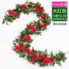 Rosa Artificial Flor Falsa Guirlanda Pendurada na Parede Enrolada em Tubos de Água de Ar Condicionado para Bloquear e Decorar Teto da Sala de Estar Plantas de Plástico
