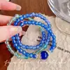 Nuevas Pulseras Apilables de Cuentas Azules Estilo Chino para Mujer, Pulseras Retro de Lujo Ligero de Gama Alta, Accesorios Geniales Estilo Zen