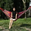 Hamaca de camping al por mayor de fábrica hamaca rayada de ocio suministros para exteriores silla colgante columpio plegable portátil antivuelco