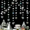 Decoraciones colgantes de copo de nieve con láser transfronterizas, guirnaldas de copos de nieve, decoraciones navideñas para fiestas de temática invernal, adornos colgantes de copo de nieve