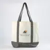 Bolsa de Lona Ecológica para Presente com Alças Reforçadas Personalizadas, Bolsa de Ombro de Lona Grande Capacidade para Compras com Impressão de Logo Personalizado
