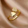 Anel Aberto de Luxo com Banho de Ouro 18K Totalmente Cravejado de Diamantes, Anel de Zircônia, Anel Feminino da Moda e de Alto Padrão, Venda Quente Transfronteiriça