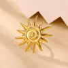 Joias Transfronteiriças Europeias e Americanas Anel Aberto de Sol em Aço Inoxidável Moda Simples Luxo Leve Personalidade Joias de Alto Padrão Atacado
