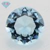Gema Huagang redonda de cristal azul marino claro, piedra desnuda, facetada, cristal azul marino con superficie anillada, joyería de aguamarina con piedra