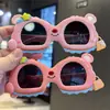 Óculos de Sol Protetores Solares de Ursinho Princesa de Silicone para Compras e Fotos Óculos de Sol Polarizados Infantis Bolsa Tote de Férias