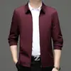 Chaqueta de alta gama para hombres de mediana edad, nueva colección otoño 2025, chaqueta casual de negocios de color liso con cremallera para hombres