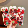 Horquilla navideña para niños, tocado navideño, muñeco de nieve, horquilla para niña pequeña, clip de seguridad, bolsa completa, tela, lindos accesorios para el cabello de bebé