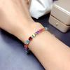 Moda europeia e americana transfronteiriça pulseira de pedras preciosas coloridas nicho design diamante cheio em forma de ovo cor do rosto pulseira do tesouro jóias atacado