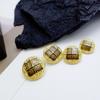 Malha redonda óleo soltando metal botão pequeno perfumado europeu e americano estilo terno jaqueta botão casaco de lã trench coat fivela decorativa