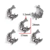 Colgante de Metal Chapado con Diamantes, Diseño de Cruz, Estrella y Luna para Pulseras, Collares, Llaveros y Adornos Decorativos DIY W720