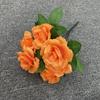 Rosas Simuladas de 7 Cabeças, Buquê para Salão de Casamento, Decoração Pastoral, Flor Falsa para Caminho de Flores, Decoração de Mesa, Arranjo Floral