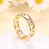 Moda Europea y Americana Anillo de Cadena Simple para Mujer Estilo Frío Anillo de Cadena Geométrico Distintivo Cadena de Nicho Ins Anillo de Dedo de Moda