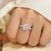 Anillo Cuadrado Pequeño de Azúcar para Mujer, Anillo de Moissanita de Lujo Ligero de Gama Alta, Anillo de Diamante de Moissanita de 1 Quilate, Ajustable, Artículo Popular de TikTok