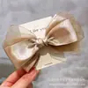 Grampo de cabelo com laço grande clássico de fio de vidro da Coreia do Sul para mulheres, acessório de cabelo francês de alta qualidade, adorno de cabeça, clipe de rabo de cavalo com temperamento de princesa