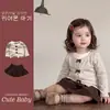 Conjunto de Chicas Estilo Universitario: Conjunto de Dos Piezas para Bebé Niña: Top de Lunares con Lazo Otoñal y Falda Plisada