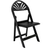 Silla plegable de resina blanca con respaldo en forma de abanico, personalizable, para restaurante, césped, boda, jardín, venta caliente transfronteriza, al por mayor