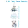 Set de Vajilla Temática de Cumpleaños Oso Azul Globos de Oso de Dibujos Animados Platos y Vasos de Papel para Fiesta de Cumpleaños Infantil Decoración