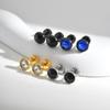 Pendientes de acero inoxidable con circonita blanca pendientes sencillos para hombre pendientes pequeños joyería de moda personalizada ES-332
