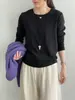 Então Camiseta de Manga Longa Estilo Coreano Pegajosa Glutinosa Gola Redonda Simples Logo Dourado Roupa Íntima Modeladora Feminina Base Glutinosa Macia G9192