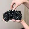 Grampo de Cabelo Grande Elegante com Bolinhas Estilo Coreano para Mulheres, Piranha de Cabelo de Alta Qualidade com Coque de Laço na Parte de Trás da Cabeça, Elegante Piranha