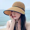 Sombrero de verano para personas de mediana edad y mayores, sombrero de sol para mujer, madre, protector solar para la cara, transpirable, delgado, de ala ancha, de copa abierta