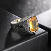 Anillo de circón con textura retro, pulsera de hombre a la moda y dominante, accesorios, anillo personalizado de alta calidad europeo y americano, versátil