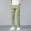 Pantalones de Algodón Peinado de Moda para Hombre Verano 2026, Pantalones Cortos, Estilo Coreano, Corte Ajustado, Cónicos Casuales Largos