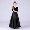 Vestido de Concierto para Banda de Viento Infantil, Vestido Negro para Niñas, Vestido de Presentadora para Concierto de Piano, Vestido para Concierto de Violonchelo