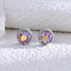 Pendientes de imitación de diamantes retro para mujer, populares, de estilo francés real, redondos y de color, de estilo transfronterizo.