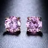 Pendientes de Cristal de Zirconia Blanca Redonda con Garras Cuatro, Explosiones Blancas K Blancas de Shein Transfronterizos para Mujer, 8 mm, Joyería de Oreja Simple de Moda Versátil