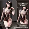 Gato Nocturno Lencería Sensual para Mujer Sexy Espalda Descubierta Coqueta Lencería Body de Encaje con Escote Profundo Transparente Tentación Uniforme