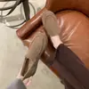 Casa de Uvas ~ Cuero Genuino Minimalista Cómodo Punta Redonda Perezoso Felpa Viejo Dinero Mocasín Zapatos de Piel Nuevos Zapatos de Otoño/Invierno