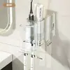 Portacepillos de dientes, Vaso para enjuague bucal sin perforaciones, Caja de almacenamiento para baño montada en la pared, Set de cepillos de dientes