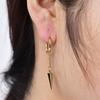 Moda Transfronteriza Europea y Americana Acero Inoxidable Dorado 18K Colgante de Cono Triangular Largo con Remache de 14 mm Pendientes Versátiles al por Mayor para Mujer
