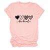 Amazon ebay Estação independente europeia e americana temperamento casual moda feminina seja gentil quatro corações gola redonda manga curta camiseta