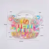 Pinzas para el cabello de niños que no dañan el cabello, Gomas de pelo de encaje en caja de colores, Ligas para el cabello de alta elasticidad para niñas, Bandas para el cabello de bebé