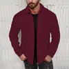 Nueva Chaqueta Abrigo Casual de Invierno para Hombre Amazon Transfronterizo Color Sólido Bolsillo con Cremallera Manga Larga Fabricante Venta al por Mayor