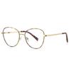 Gafas metálicas bicolor 3091 anillo colorido seda original luz anti-azul espejo plano uso marco personalidad simple punto
