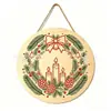 Nuevos suministros para celebración navideña transfronteriza, colgantes navideños de madera creativos, adornos redondos para muebles, decoraciones navideñas en stock