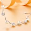 Pulsera de cuentas redondas de plata esterlina S925 para mujer, estilo coreano, con cristales de amor, pequeños diamantes frescos que combinan con todo, con explosiones transfronterizas.