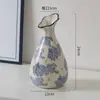 Porcelana Azul e Branca de Jingdezhen Estilo Chinês Retro Entrada Cerâmica de Alto Padrão Vaso Decoração de Arranjo de Flores para Casa Exibição