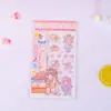 Pacote com Seis Adesivos Série Qiqi Adesivos Criativos para Diário para Meninas, Adesivos Criativos de Desenho Animado para Diário