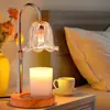 Lámpara de Cera Aromática sin Llama de Lirio del Valle Transfronteriza, Lámpara de Vela Temporizada, Lámpara Regulable para Derretir Velas, Lámpara de Mesa para Ambiente de Dormitorio, Madera de Bambú