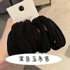 Anel de cabelo corda de cabeça sem costura não machuca o cabelo elástico de cabelo faixa de borracha durável de alta elasticidade corda cor couro preto acessórios de cabeça