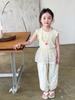 Weimu Roupas Infantis Conjunto de Verão para Meninas 2026 Novo Estilo Fino Colete Infantil com Proteção nas Costas e Calças Anti-Mosquito Roupa para Bebê Classe A