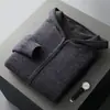 Suéter de lana con capucha para hombre de otoño e invierno, cárdigan, suéter grueso de doble cara, sudadera con capucha, prendas de punto para hombre, dropshipping transfronterizo