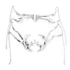 Máscara facial ciberpunk de metal para la barbilla, media cara, máscara femenina con cadena, cubrebocas masculino, para detener mordidas, para Halloween