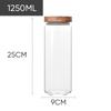Frasco Hermético Redondo de Vidrio y Madera de Acacia Frasco de Almacenamiento Frasco de Almacenamiento para Cocina Refrigerador Frasco de Almacenamiento para Snacks Granos