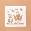 Regla de encaje decorativo navideño dibujos animados diy álbum de fotos material hecho a mano plantilla de dibujo hueca papelería para cuenta de mano